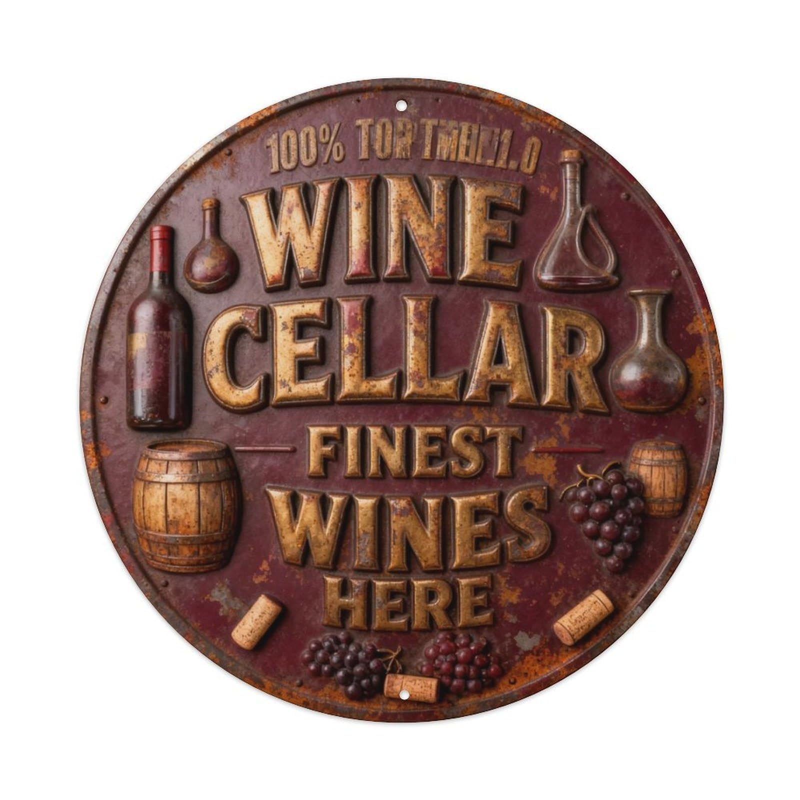 WINE CELLAR FINEST WINES HERE Metal Tin Sign Plaque