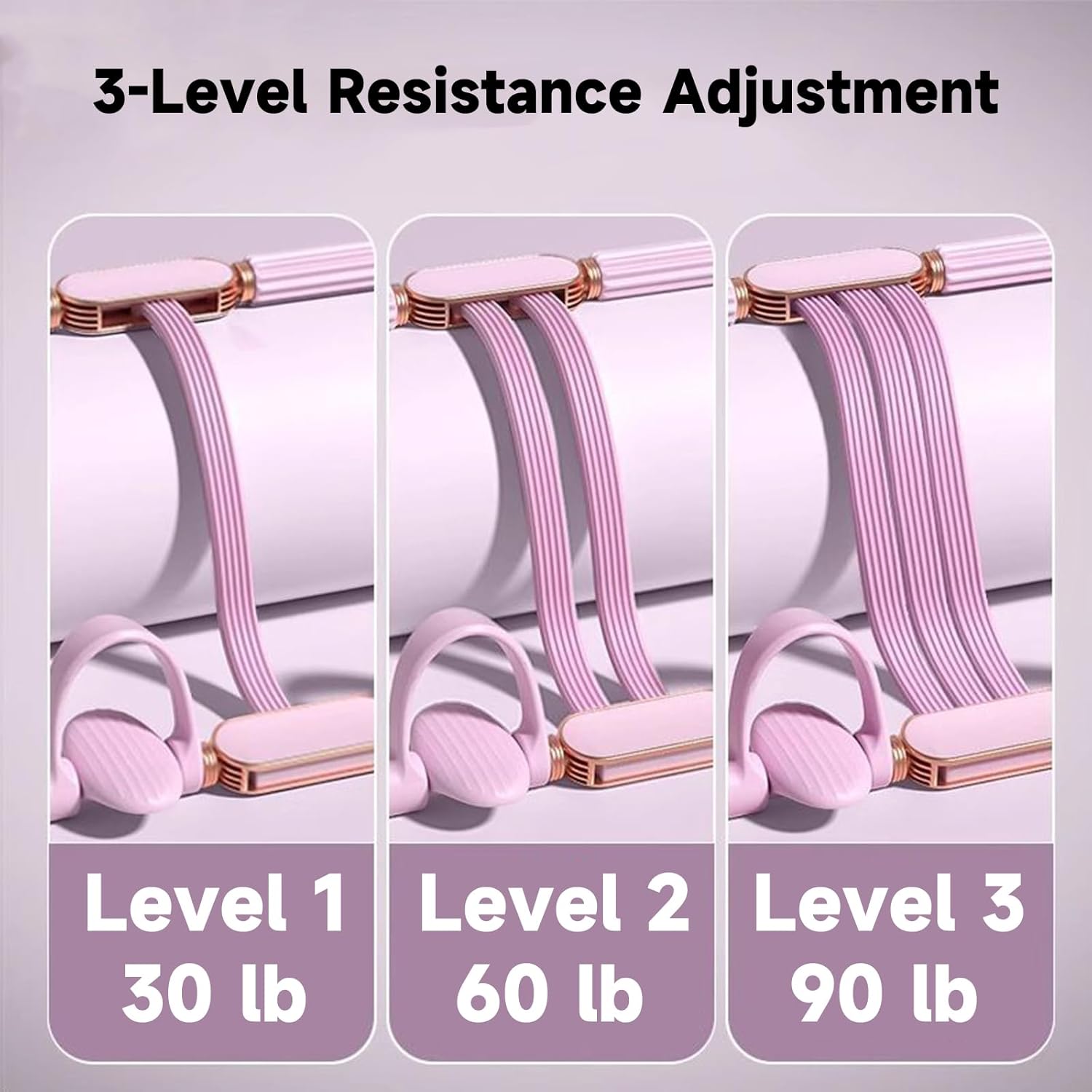 Foot Pedal Resistance Band - 3-Lvl Adjustable Multifunction Tension Rope, Solid Latex Tension Band Stirrup Puller, Suitable for Slimming, Stretching, and Rehabilitation Exercises
