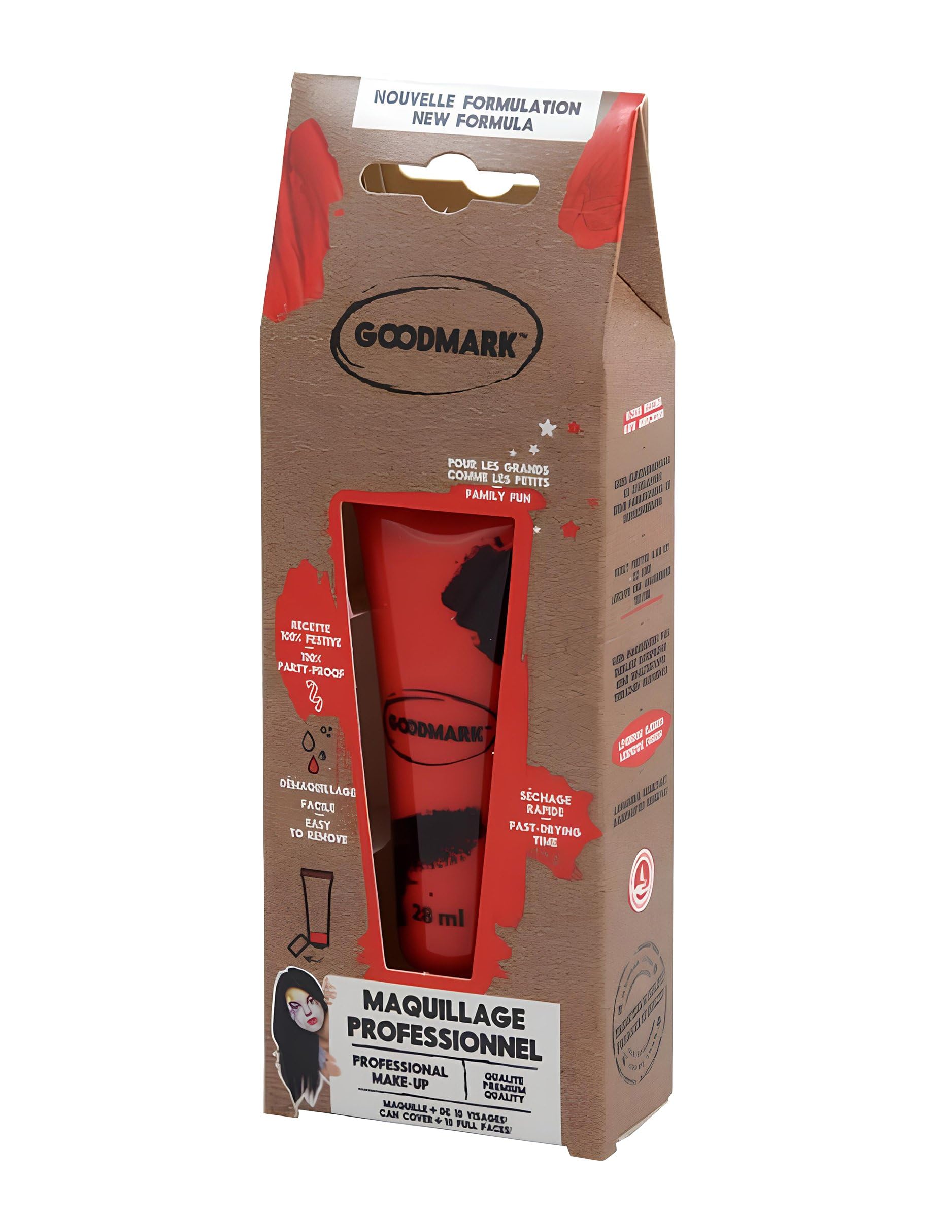 Goodmark 02080481 – Crema Profesional Aqua Make Up Azul Oscuro, 1 Unidad, 28 Ml, En Tubo, Crema, En Blíster, Maquillaje, Maquillaje, Carnaval, Disfraz, Escenario, Teatro, Halloween