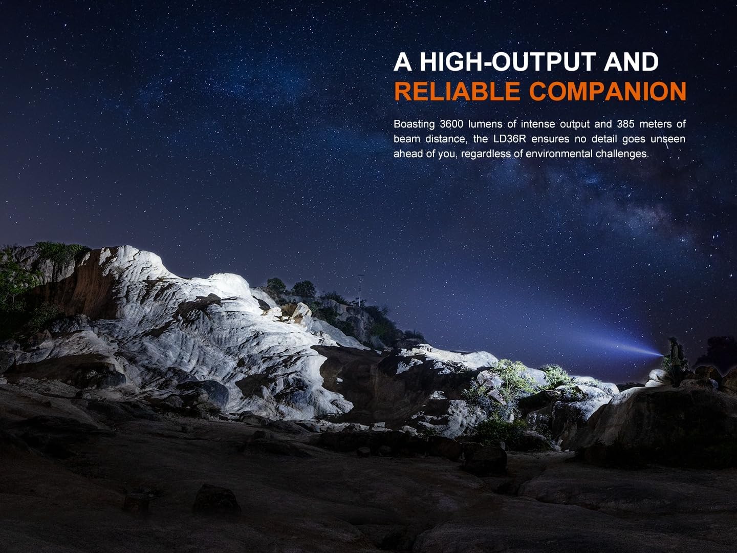 Fenix LD36R 3600 Lumens Rechargeable Flashlight, USB-C Fast Charging with 6 RGB Presets & Continuously Adjustable Color Output (Red)