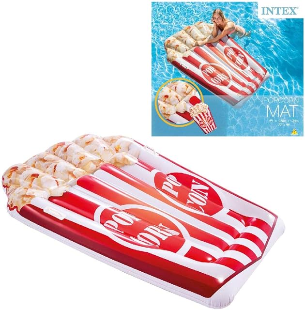 Intex 58779 Popcorn Inflatble Pool Lilo Mattress with Handles 178 x 124 cm
