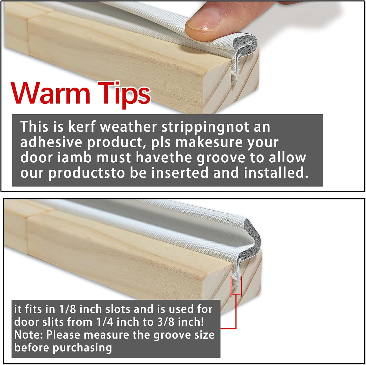 40ft Door Weather Stripping Soundproof Door Seals Door Frame Window Weather Stripping for Large Gaps and Easy to Install Gaps Weather Stripping Door Seals (White)
