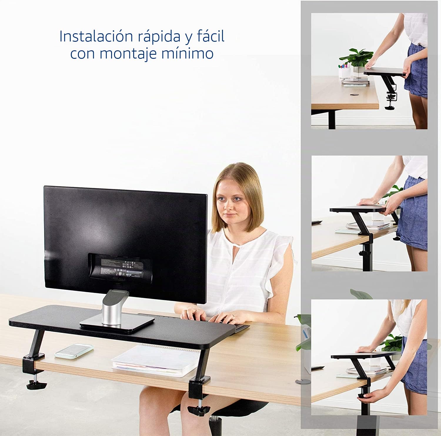 LogiLink BP0154 - Elevador de Monitor (1000 mm de Largo, para monitores de 13 a 32", Capacidad de Carga máxima de 20 kg), Color Negro