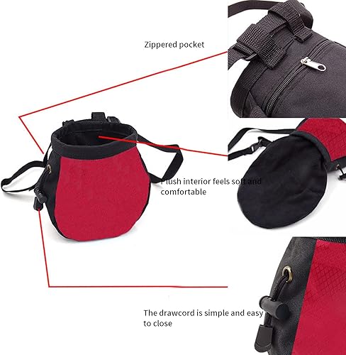 Miniatura 4 de Bolsas de tiza de escalada,Sin fugas Rock Climbing Strawstring Bag Drawstring Magnesia Sack,Equipo de equipo de escalada