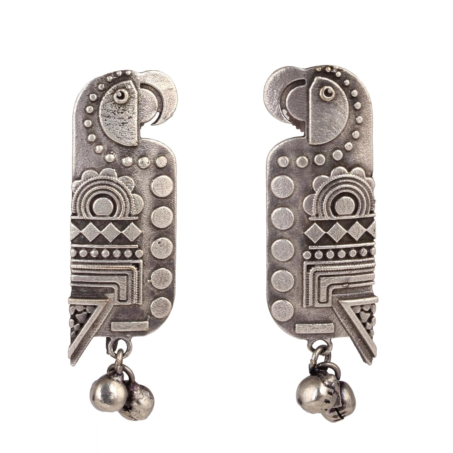 El Regalo Oxidized Bird Ghungroo Stud Earrings- Silver Lookalike Parrot Bird Handcrafted Statement Earrings (B0CVTLYHKZ) Amazon Price History, Amazon Price Tracker
