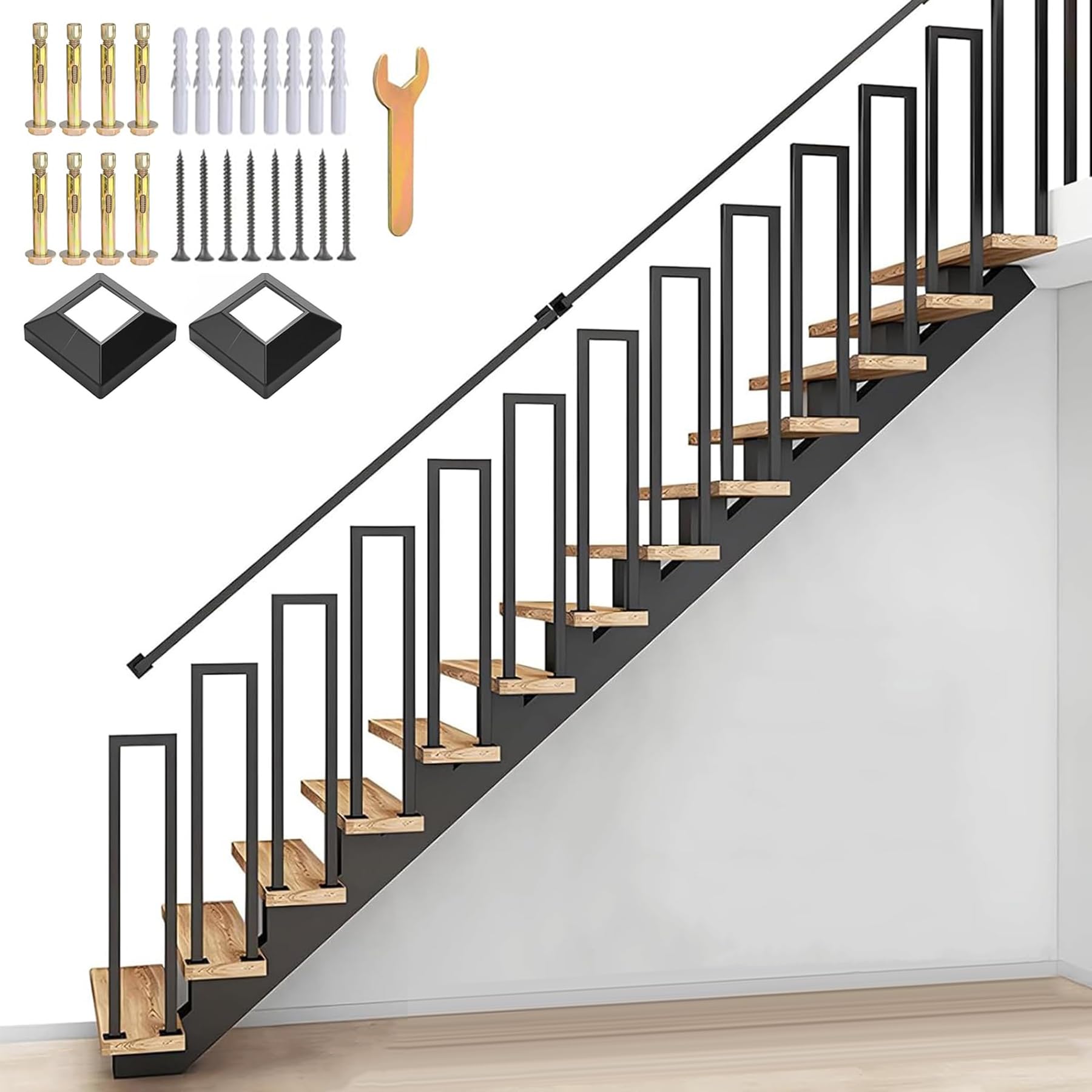Barandilla al aire libre de 110 cm para terrazas de áticos modernos y escaleras de pasillos