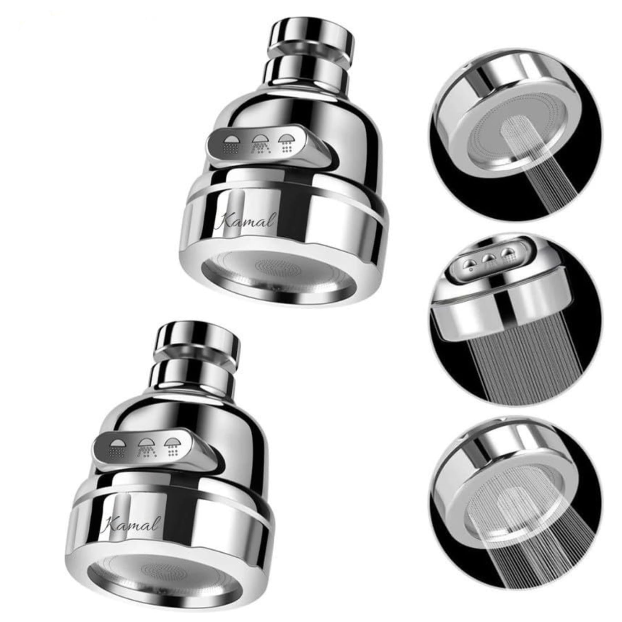 KAMAL 360° Movable Kitchen Faucet Aerator Water-Saving Sprinkler Three Flow (Powerful Jet | Shower | Hybrid Mode) Suitable for 22mm & 24mm Thread Foam Flow Faucet (Built-In Installation)(Set of 2) (B0D8J913HY) Amazon Price History, Amazon Price Tracker