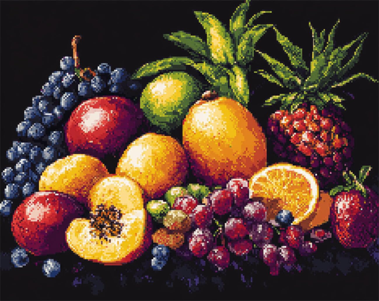 AxiangziK DIY Stamped Cross Stitch Kit Fruits and Vegetables 11CT 80x100cm