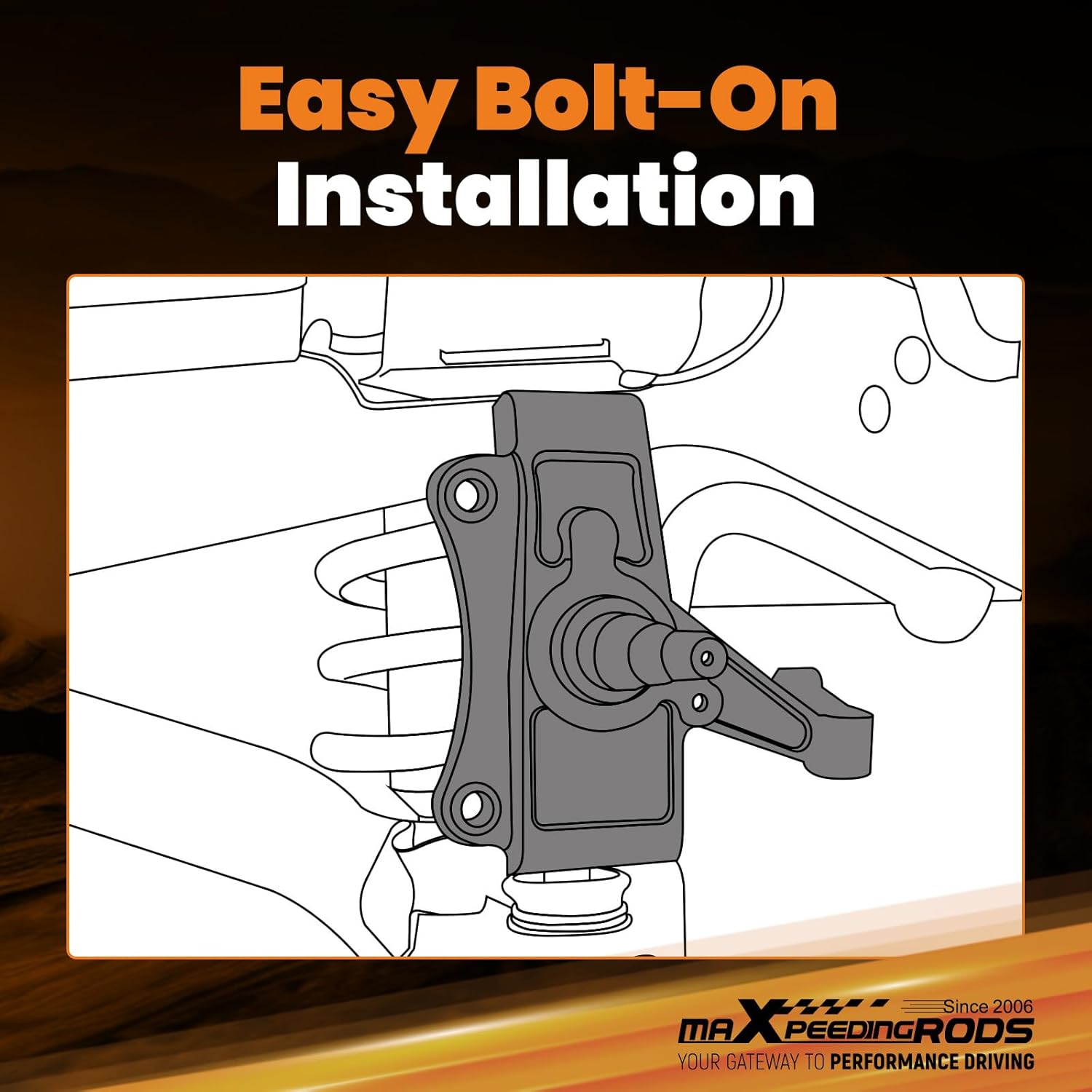 maXpeedingrods 2’’ Drop Spindles for Chevy Silverado/GMC Sierra 1500 (All Cabs) 2WD Only 2007-2016.5, Front Lowering Kit