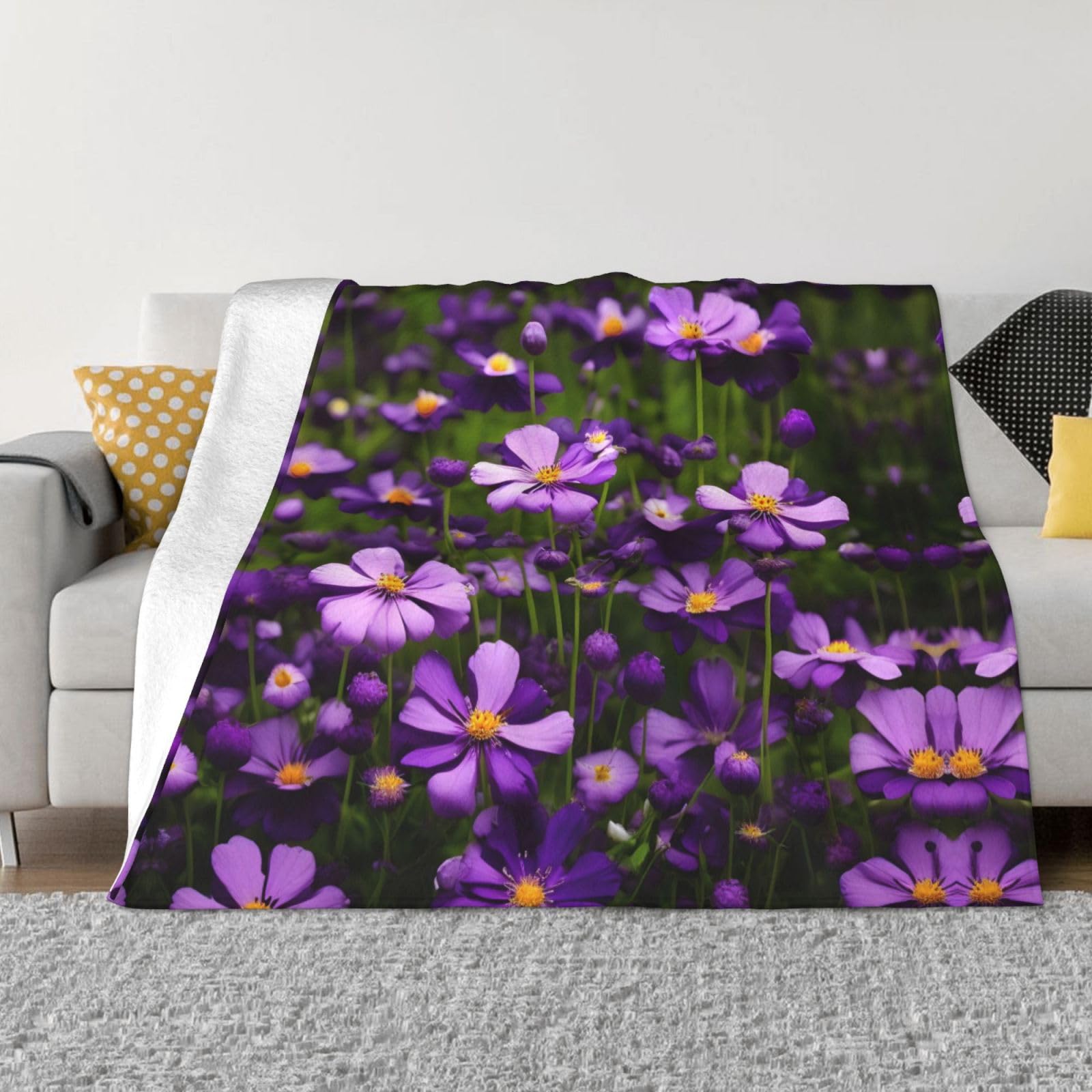 Couverture polaire contre le froid en flanelle douce et violette