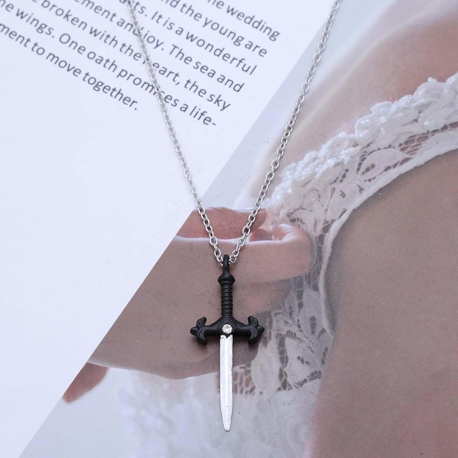 Vintage Sword Pendant Necklace Goth Sword Necklace Black dangerous Sword Choker Necklace Tiny Knife Necklace for Women - Image 4