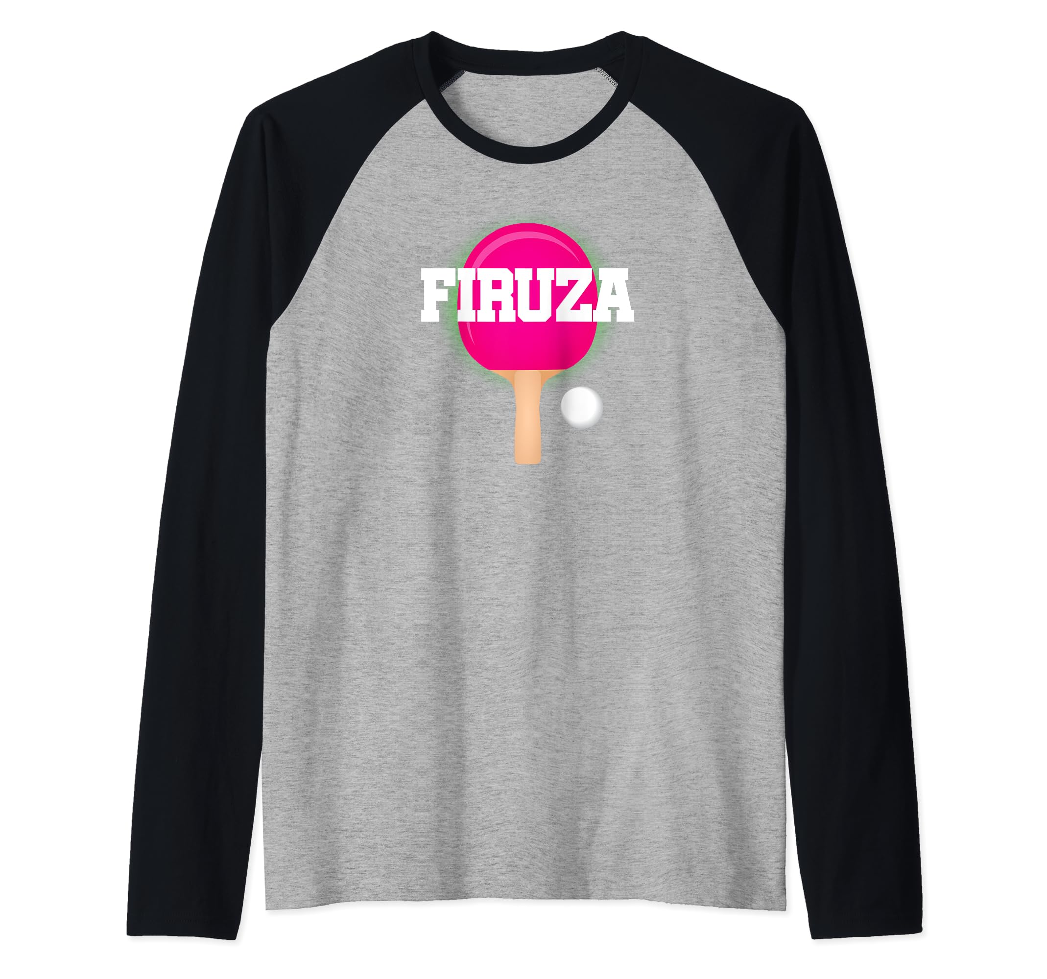 Firuza Name Girls Table Tennis Ping Pong Game Racket Sports Raglan Baseball Tee