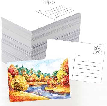 50 Packs Blank Watercolor Postcards, 4"x6" Inch 140lb/300gsm Heavyweight 100% Cotton Watercolor Blank Postcards, Acid-Free Art Postcards Paper for Thank You Notes, Christmas Cards Making, Invitations
