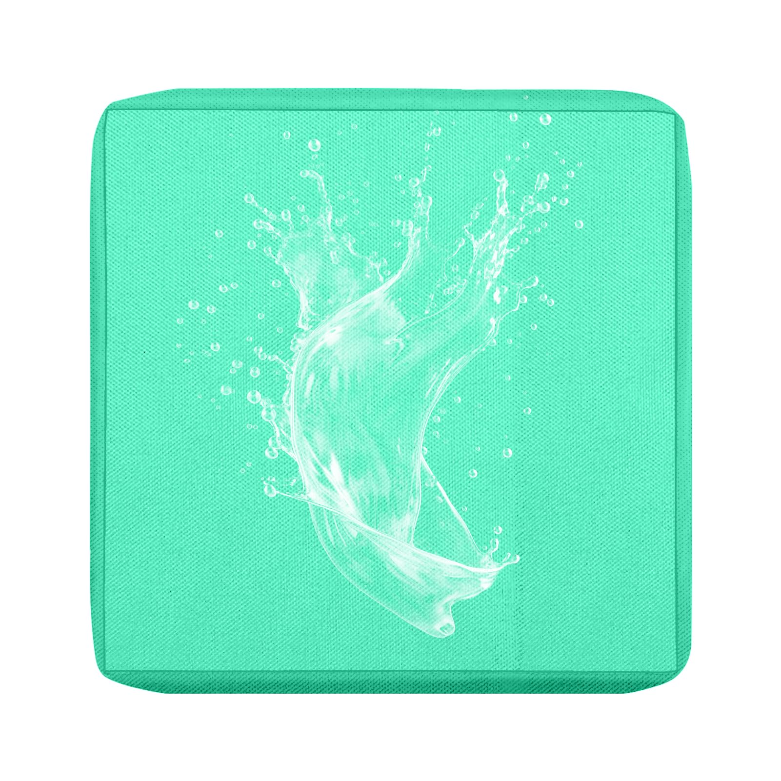 BXFUL Outdoor Patio Sofa Cushion Cover, Waterproof Stretch Replacement Seat Cushion Cover for Outdoor Furniture Garden Backyard with Zipper, Washable Furniture Cover (Water Green,60x60cm(Pack of 1))