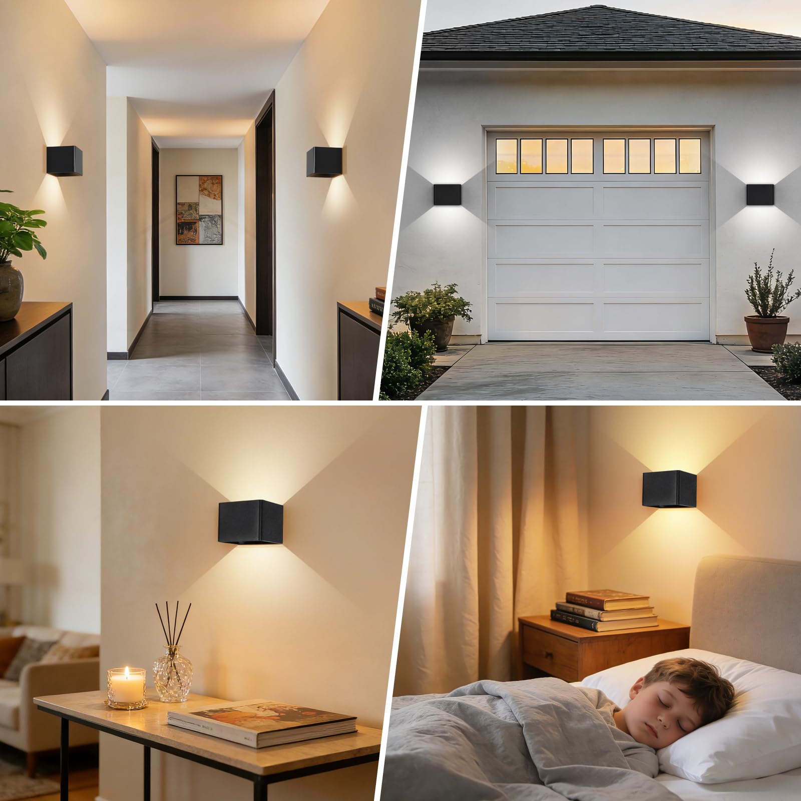 Kimjo Negro Aplique Pared Interior sin Cable, Lámparas de Pared LED Recargable con Sensor de Movimiento y Control Remoto, Luz de Pared Moderna con Función de Temporizador para Escaleras y Pasillos