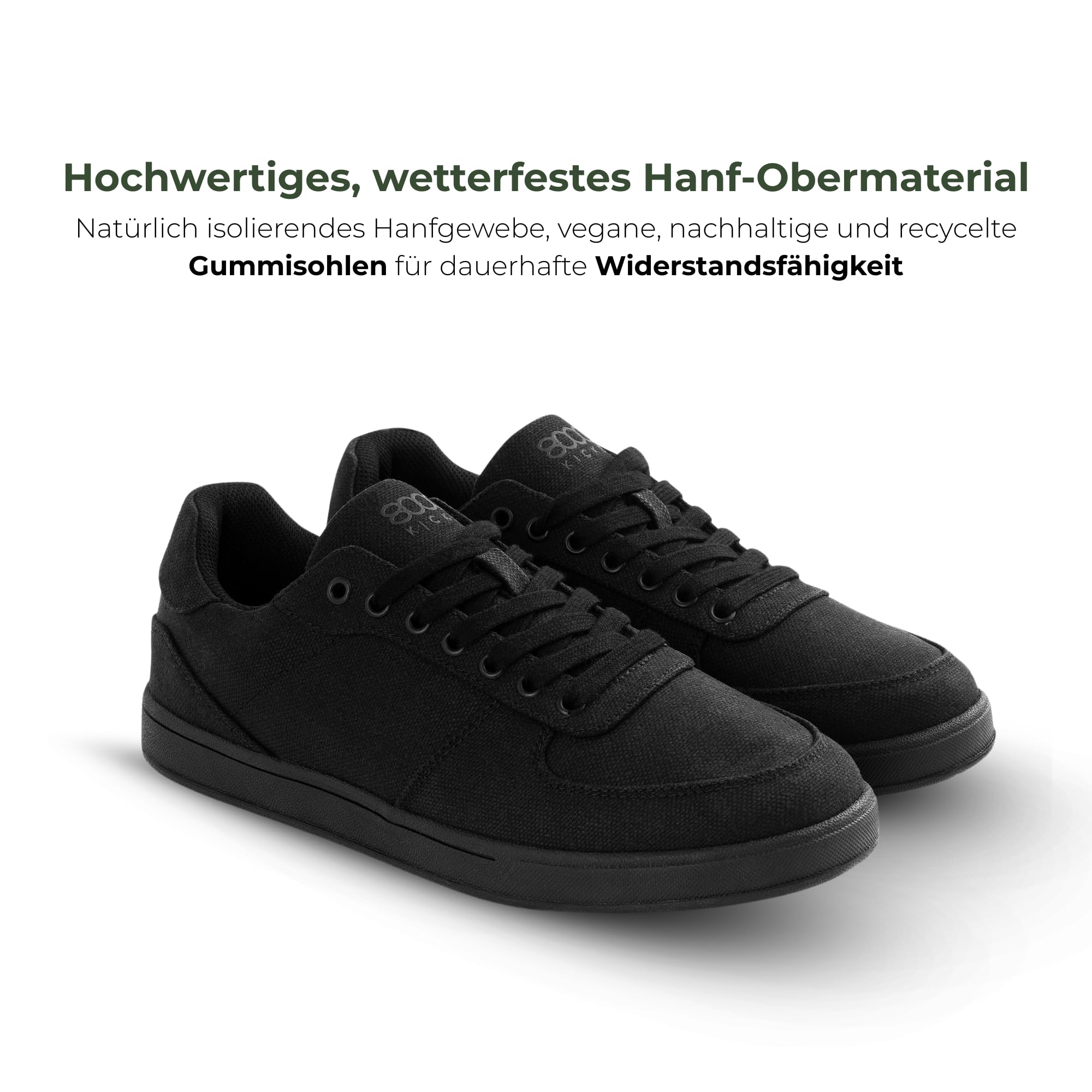 8000Kicks Il Seeker Hanf Sneaker & Scarpe sportive per uomo e donna | Gomma riciclata e cannabis | Sneaker con soletta in canapa | Antibatterico/microbico