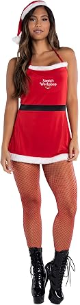 Yandy Women Santas Sexy Workshop Little Helper Holiday Costume and Matching a Santa Hat
