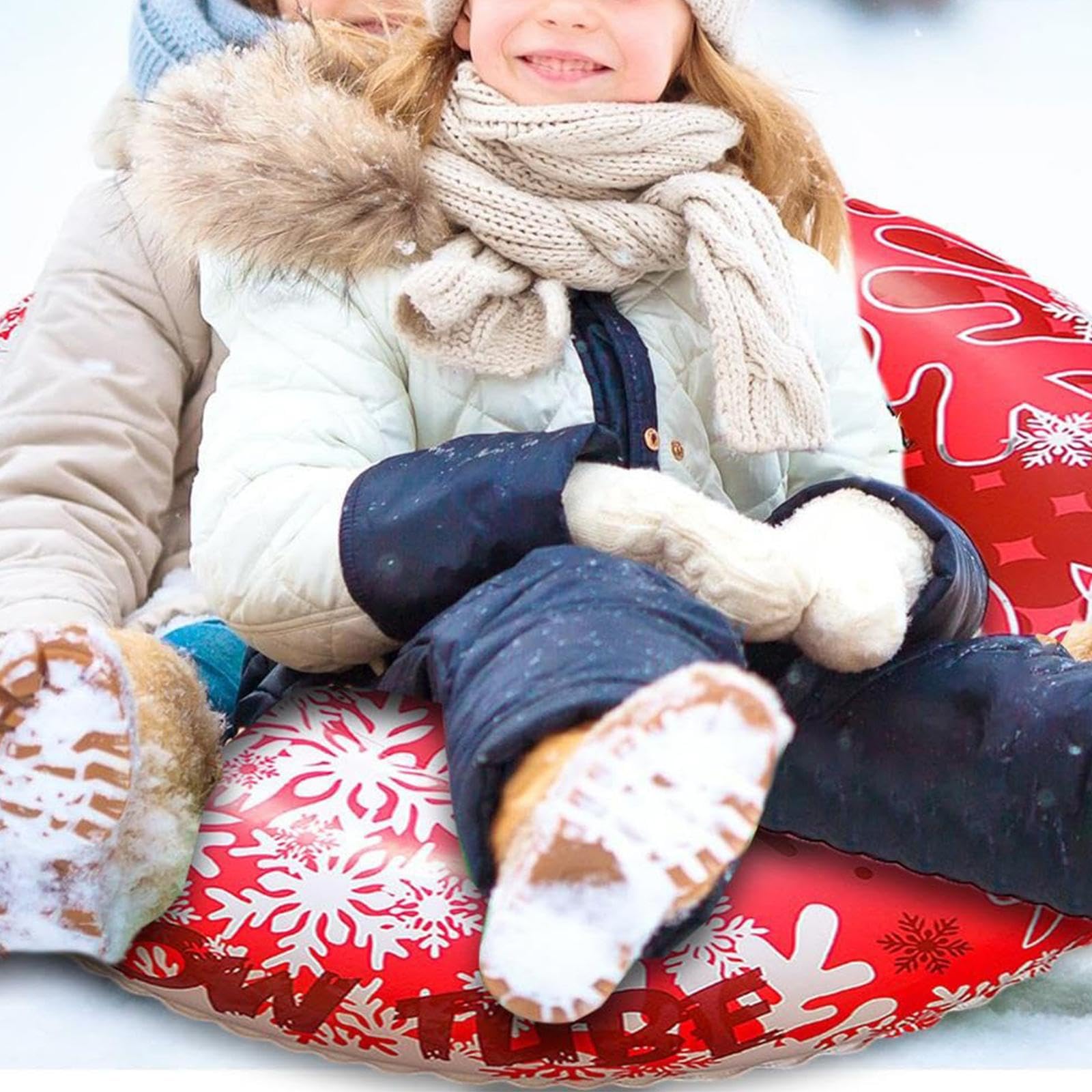 Tubo Gonfiabile da Neve per Slittino Maniglie Resistenti Seduta Profonda PVC Antifreddo Leggero Adatto per Giochi sulla Neve Regalo Compleanno