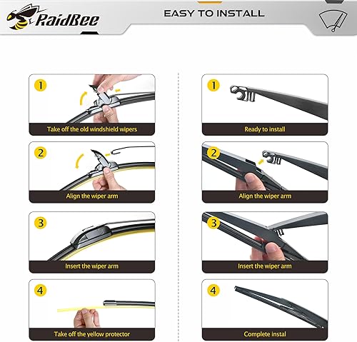 Miniatura 5 de 3 limpiaparabrisas de repuesto de 26, 16 y 12 pulgadas para Toyota RAV4 2019-2022, delanteros de 26 y 16 pulgadas y trasero de 12 pulgadas, calidad