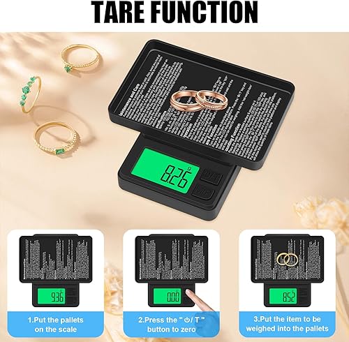 Miniatura 5 de Diyife - Báscula digital de bolsillo de 35.27 oz x 0.00 oz, báscula portátil de precisión de gramos con cubierta protectora, apagado automático, LCD