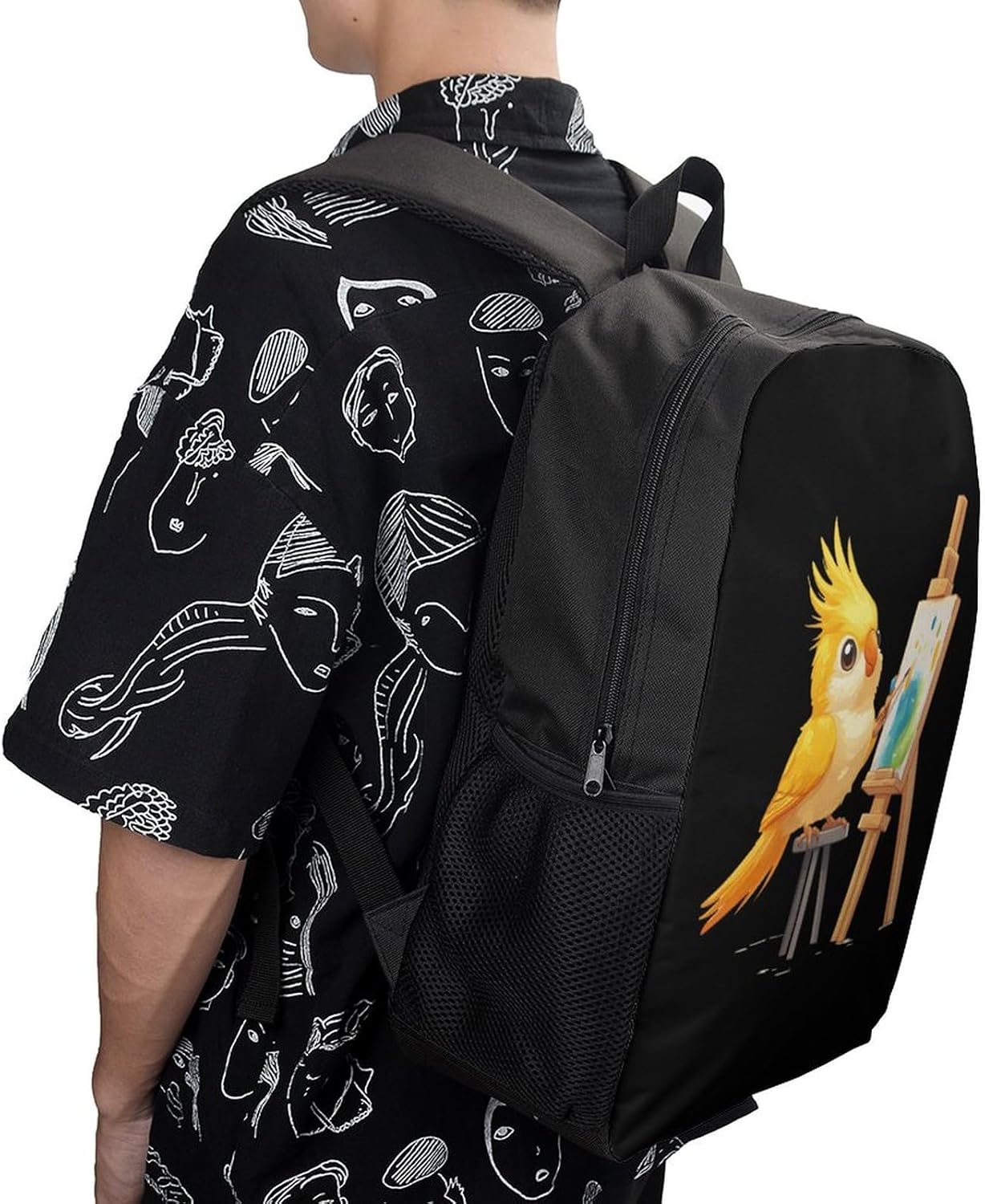 Cockatiel Artist Bird Laptop Backpack for Men Women 17 Inch Shoulder Bag Travel Daypack