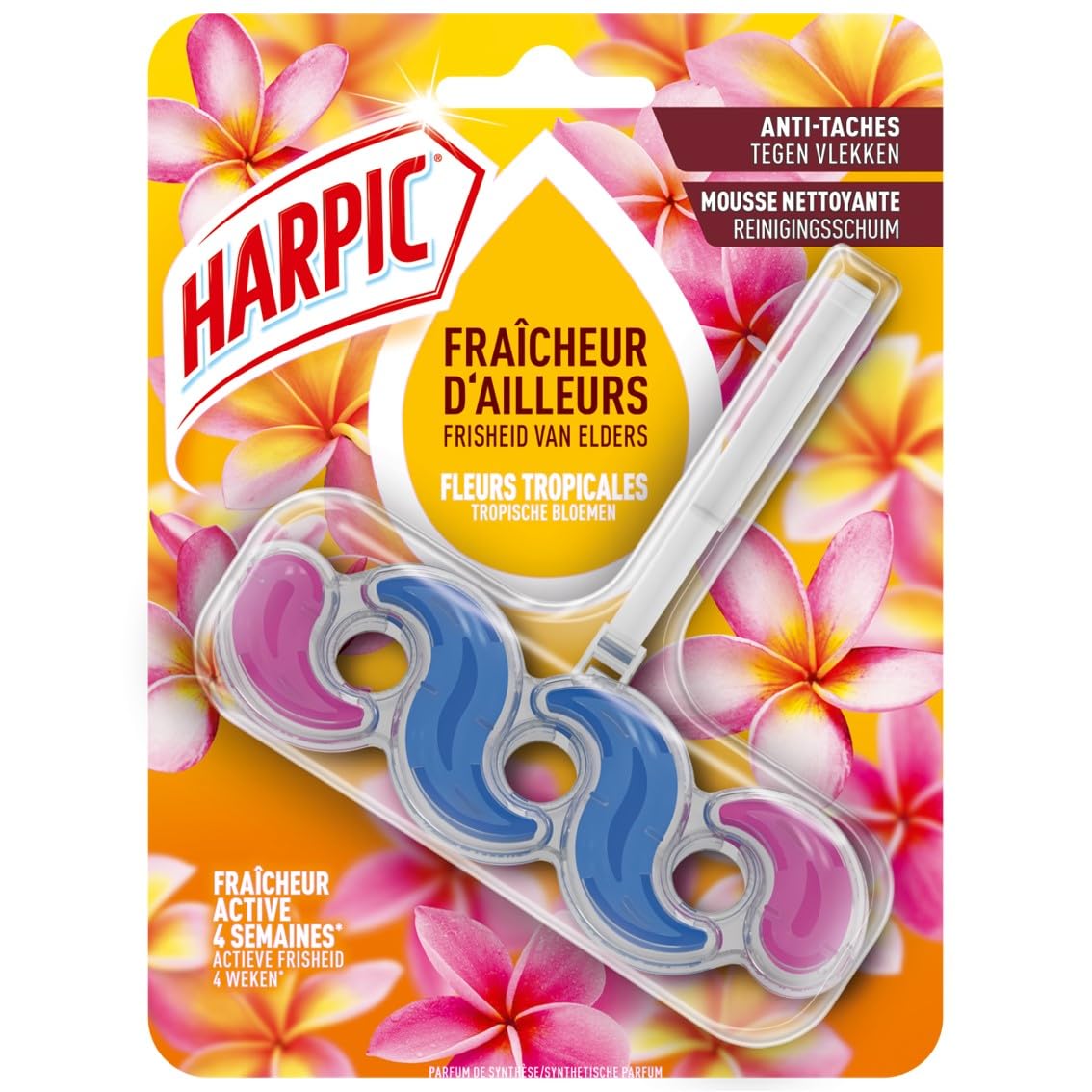 Harpic - Lot de 12 Blocs WC - Active Fresh Nettoyant WC - Parfum Fleurs Tropicales