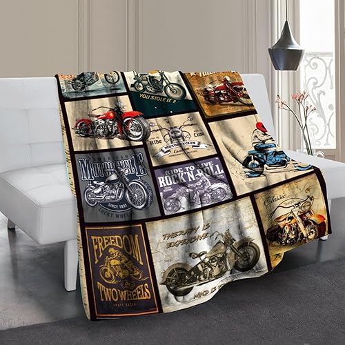 Miniatura 4 de Manta de motocicleta, regalos para hombres y mujeres, manta para sofá, cama, manta de forro polar suave y acogedora para niños y adultos, tamaño de