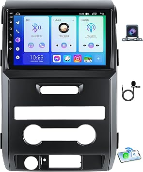 Car Radio for Ford F150 2009-2014 [4Core 64G ROM] 9 inch HD Touchscreen Stereo with Wireless CarPlay Android Auto GPS 5G WiFi FM RDS DSP SWC Mirror Link, Free Backup Camera Only fit Manual AC