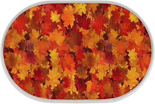 Miniatura 2 de Tavisto Thanksgiving Maple Leaf Bathroom Rug Mat Memory Foam Soft Plush Area Rug Non-Slip Absorbent Oval Rug for Bedroom Bathroom Bathtub Shower