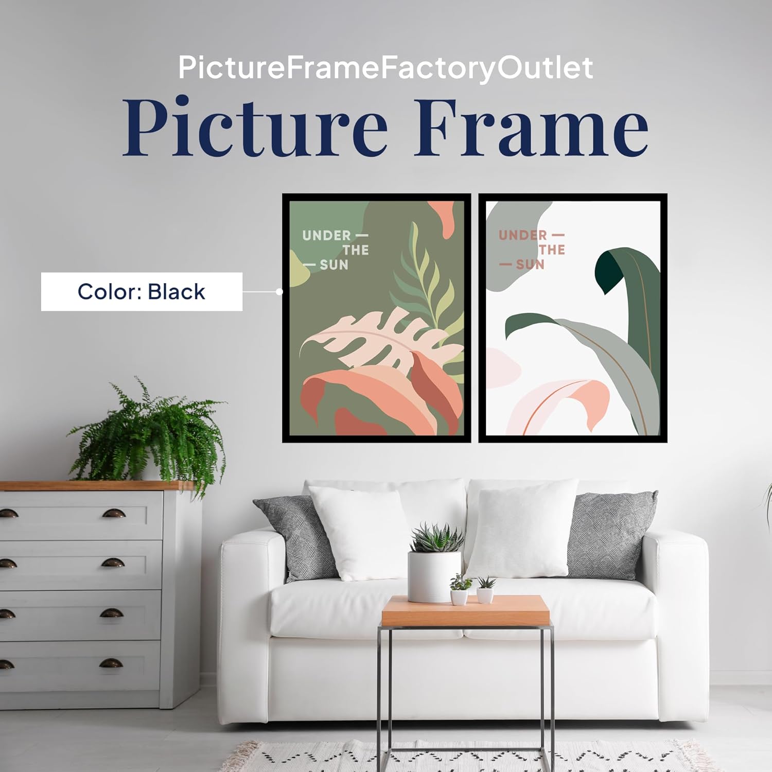 PictureFrameFactoryOutlet - 24x36 Picture Frame | 1.25" Black Molding | All-in-One Solution with Plexi Glass and Hanging Hardware