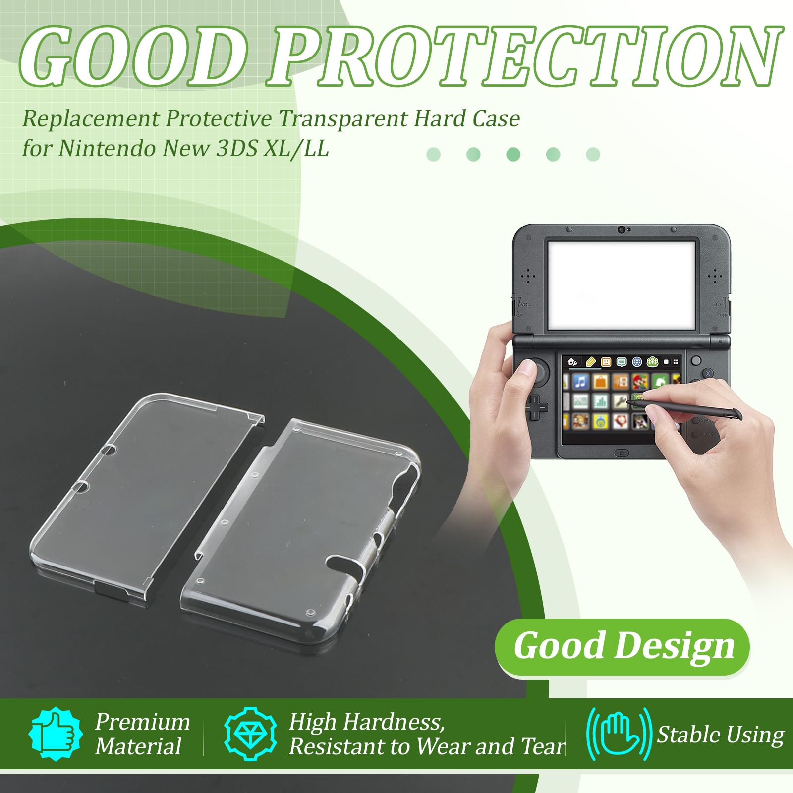 RongZy Funda Protectora para Nintendo New 3DS XL/LL Transparente Carcasa Claro Cristal Duro Caso Cubierta Shell para Nintendo New 3DS XL/LL Juegos Accesorios — view 3