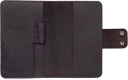 Miniatura 9 de Personalized Authentic Refillable Leather Cover Compatible with Moleskine Cahier, Field Notes, 3.5" x 5.5" Notepad, Black