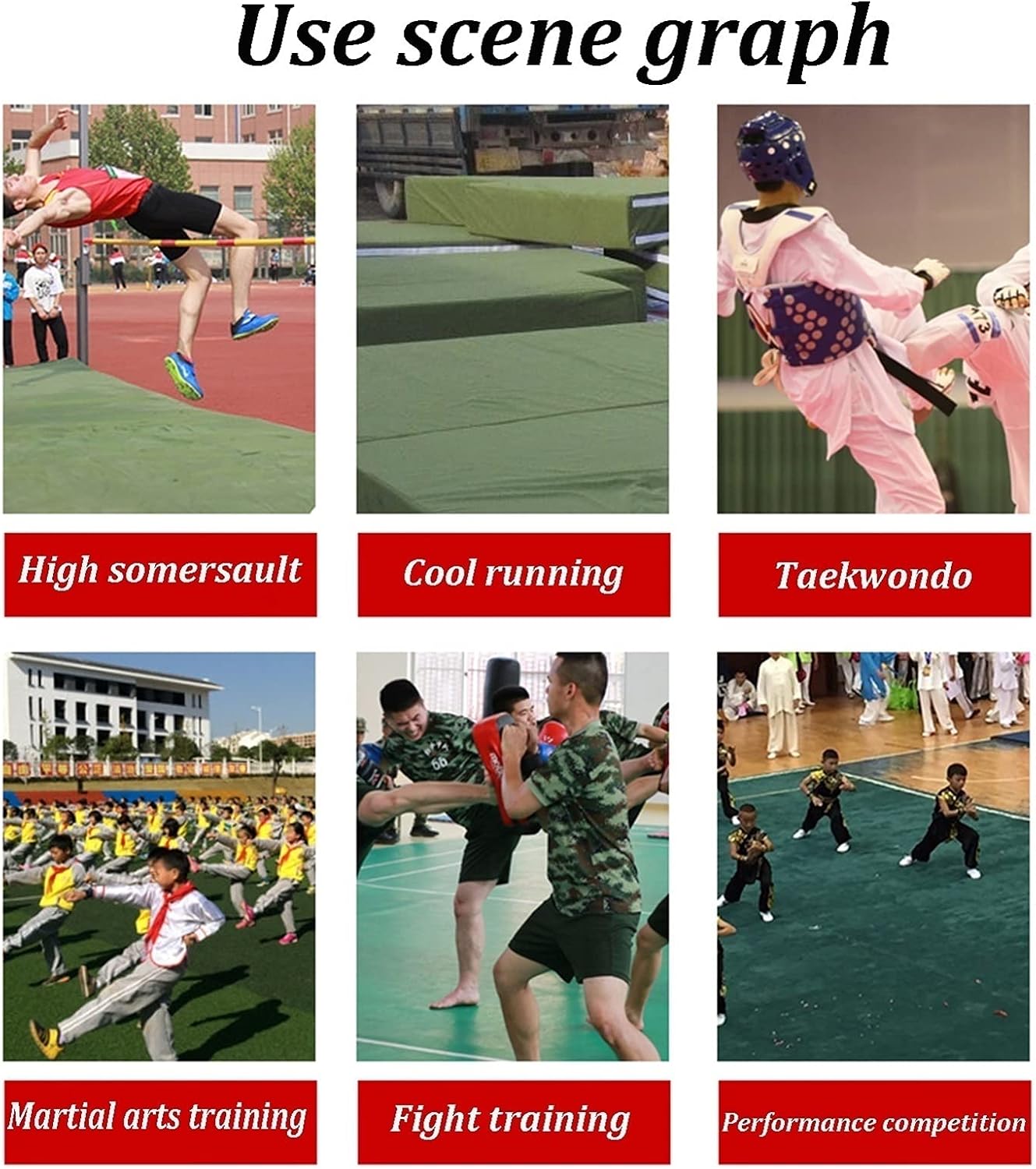 Exercise Mat Canvas Folding Gymnastics Tumbling Mat, Used for Kindergarten Vaulting, Cool Running, Martial Arts Training Mat 150x100cm (Size : 150x200x40cm)