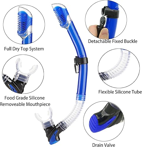 Miniatura 4 de Equipo de esnórquel para adultos con aletas, equipo de buceo para adultos, juegos de esnórquel de viaje profesional con aletas, máscara de buceo