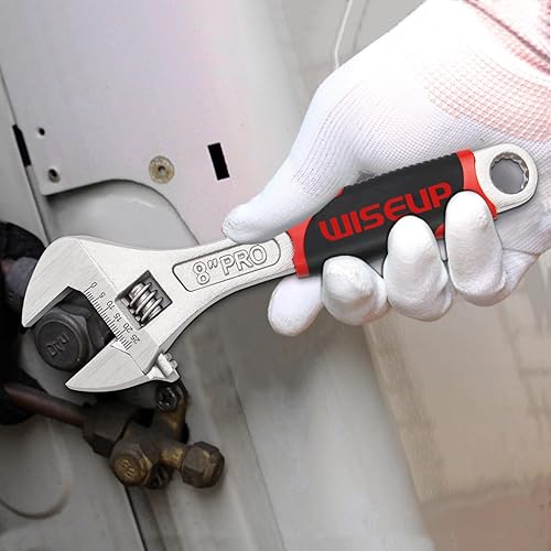 Miniatura 10 de WISEUP Juego de llaves combinadas métricas industriales Cr-V forjadas y pulidas de 12 puntos con bolsa de rollo 8 piezas incluyendo