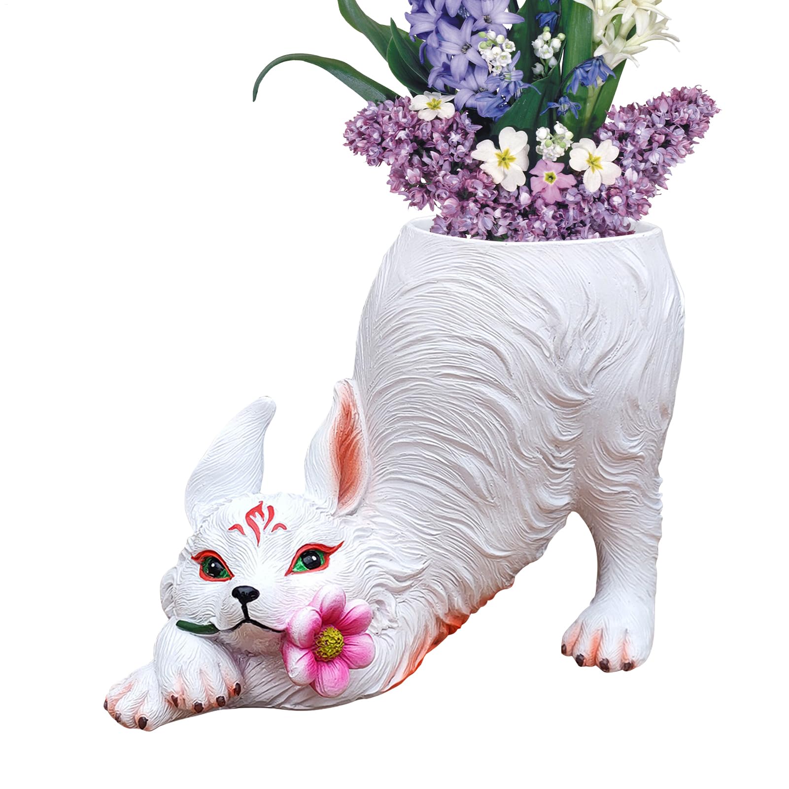 Pot de fleurs en résine sculptée, finition premium pour décoration