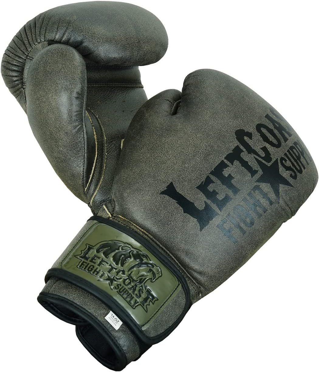 Left Coast Leather Boxing Gloves for Men & Women | Boxing & Kickboxing Training Gloves| MMA Sparring Gloves | Heavy Bag Workout Gloves for Boxing, Kickboxing, Muay Thai