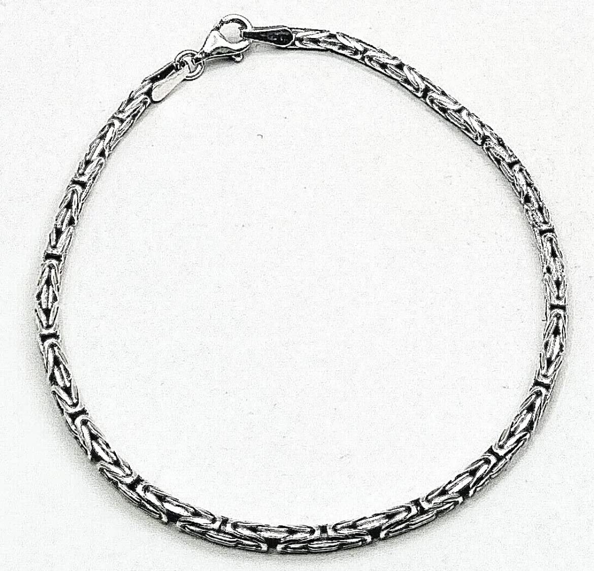 Königskette Massiv Rund 925er Echt Silber oxidiert 2,5mm Breite, Halskette (50 - 60cm Länge) oder Armband (20cm Länge) Herren Kette, mit Schmuckbox, Herren-Schmuck Geschenkidee Vatertag, Geschenke Männer
