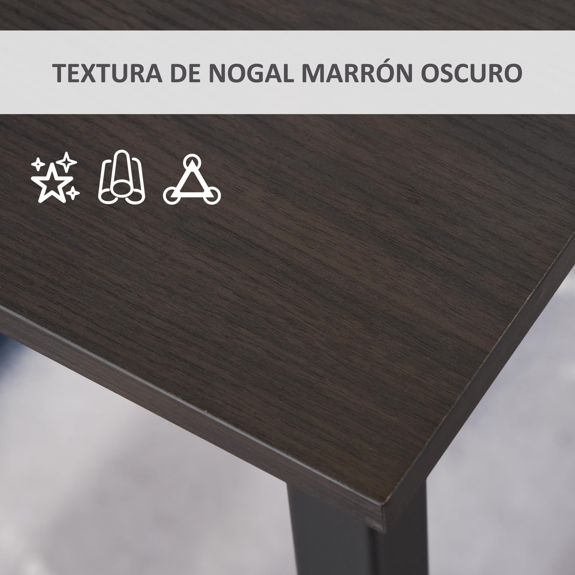 HOMCOM Escritorio para Hogar Oficina con Pies Ajustables de 120x60x73cm