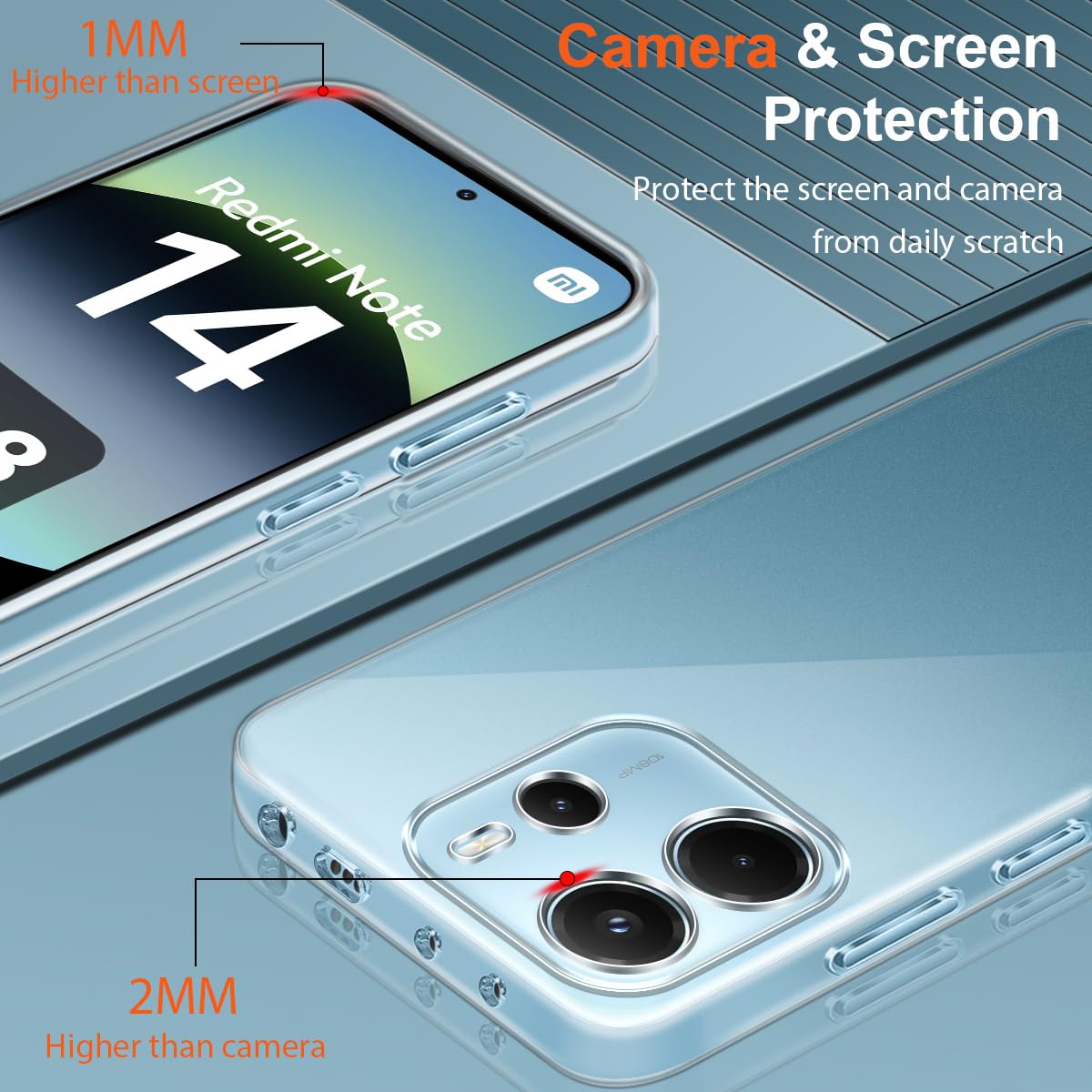 Coque Xiaomi Redmi Note 14 4G + 2 Verres Trempés - Protection Choc Et Antrayures - Transparente - TPU Souple
