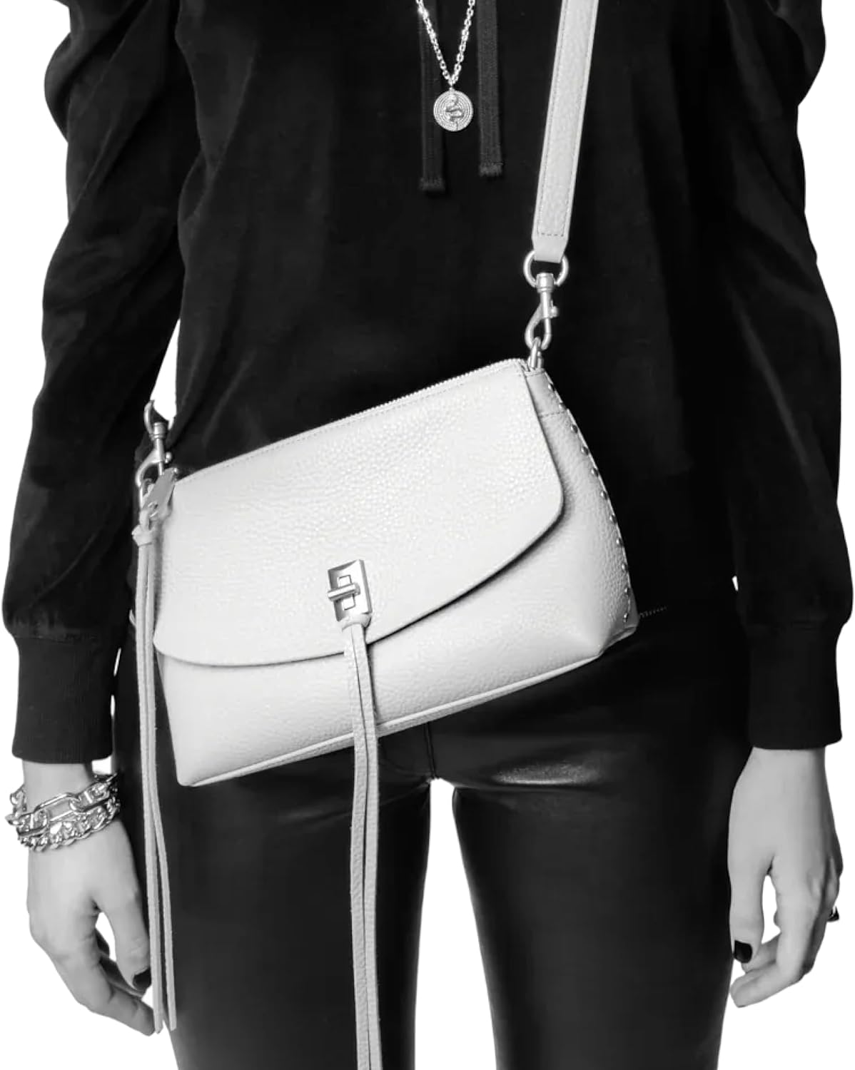 Rebecca Minkoff Darren Top Zip Crossbody Bag, Women's Leather Shoulder Handbag Purse - Image 2