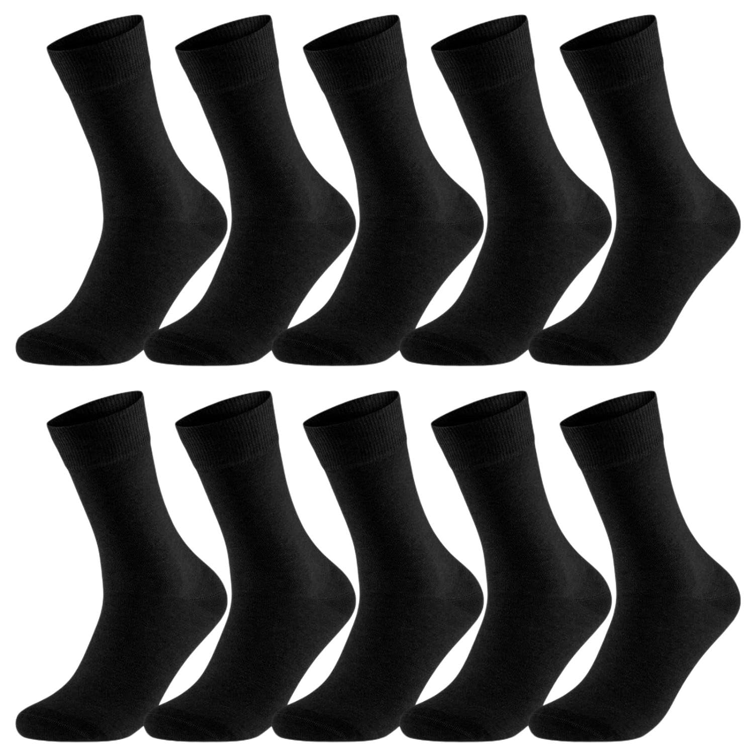 Men's dress socks 10 Pairs Classic Cotton Solid Premium Business crew