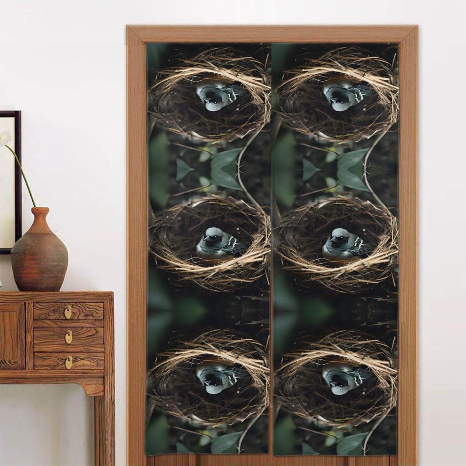 CNTDBU Little bird nest Door Curtain 34x56 Inch-Room Divider Panel for Privacy, Entryway Screen for Kitchen Bedroom