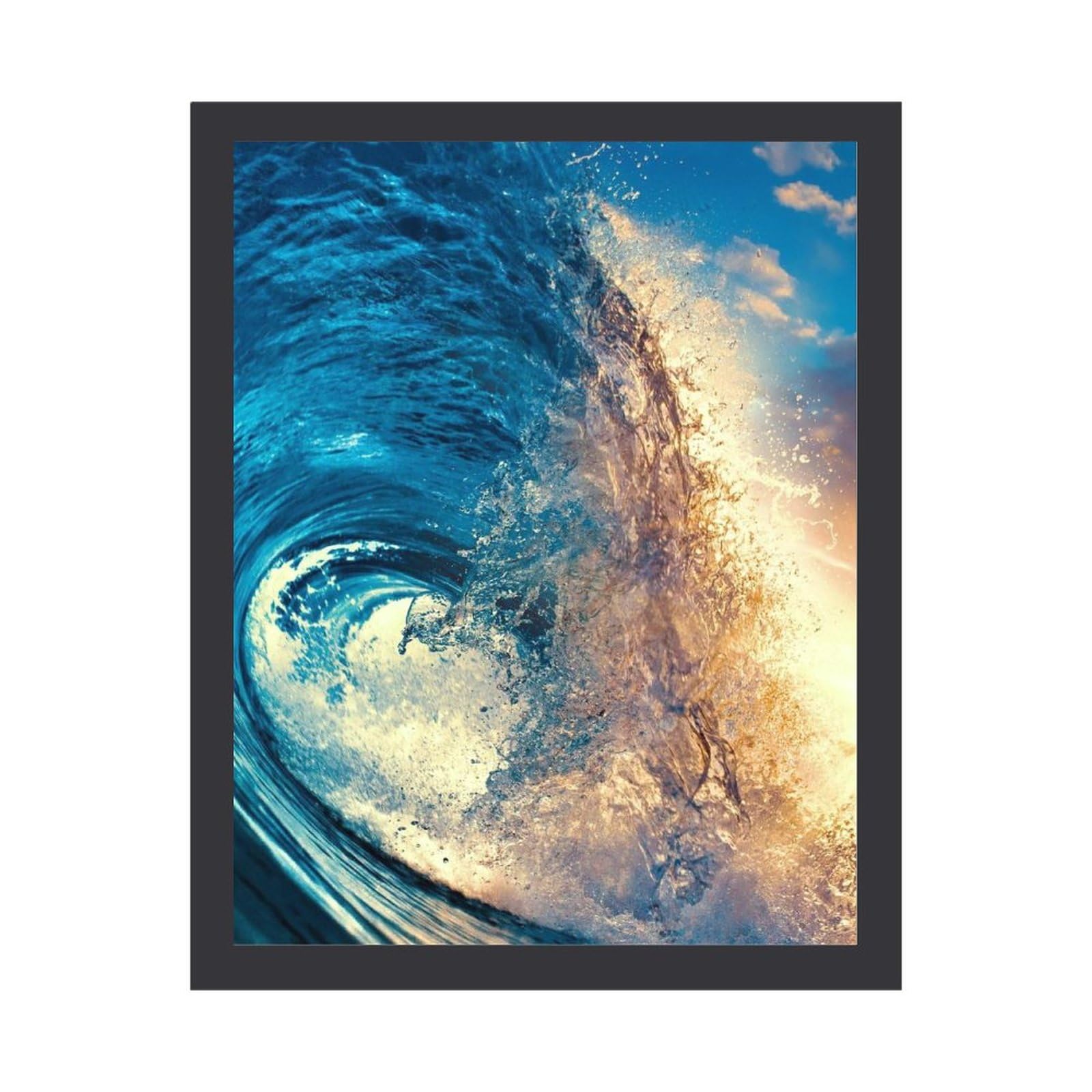 Amazon.co.jp: 夕暮れ時の大きな波 絵画 絵 壮大な背景超リアルな壁画