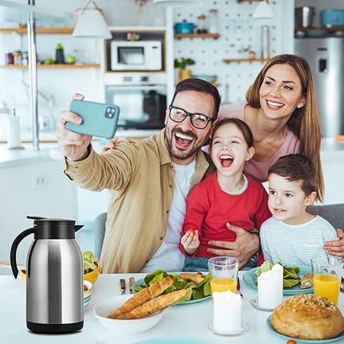 Miniatura 7 de Dispensador térmico de jarra de café de acero inoxidable termo irrompible de doble pared al vacío gran capacidad 40 onzas 12 L agua té bebida té