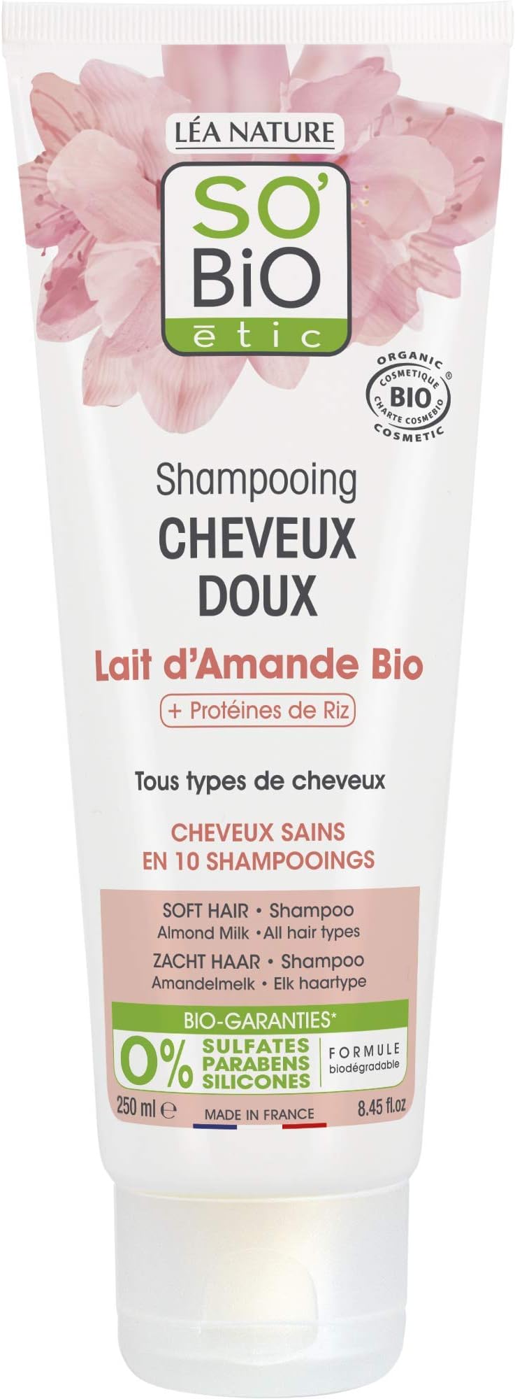 So Bio Etic Organic Soft Hair Almond Milk Shampoo 250ml | silicone free | Sulphate-free | for all hair types.