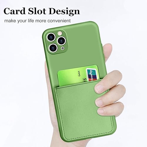 Miniatura 2 de MZELQ Funda para iPhone 11 Pro Max 2019 (6.5 pulgadas), ranura para tarjeta de silicona líquida, suave, delgada, ultra delgada, funda de ajuste a