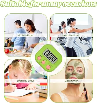 Digital Timer Kitchen Timers with Back Stand for Cooking,Versatile Countdown and Stopwatch Timers with Loud Alarm for Kitchen,Boiling Eggs,Exercise Training Kids Teacher Classroom