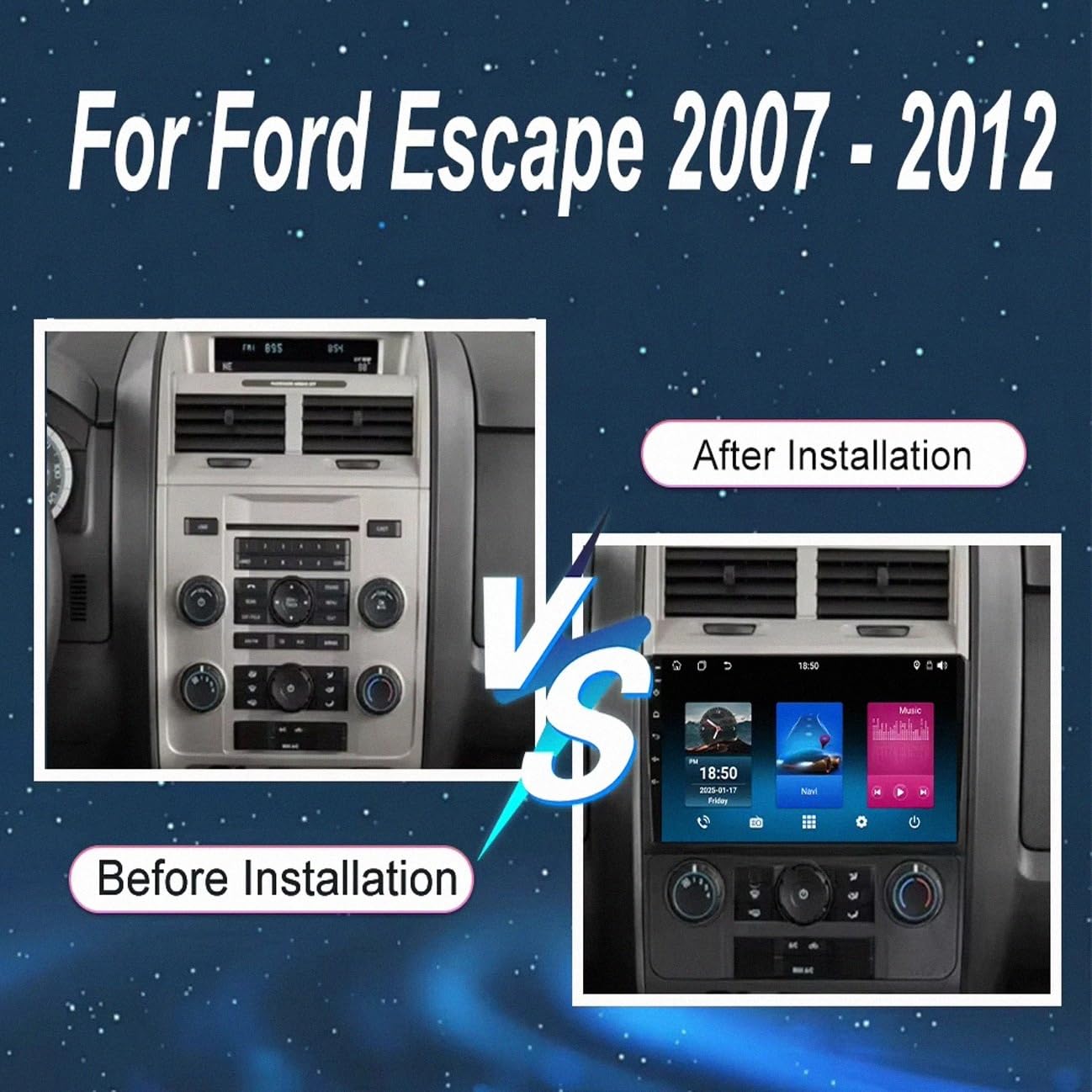 Radio Samochodowe dla Ford Escape 2007-2011 Fm Am Bluetooth Usb Android Auto Wyświetlacz Samochodowy Fm Am Bluetooth Usb Android Auto Do, 8 Core 8G+128G