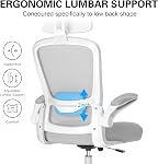 Mimoglad Président de bureau, président de comptoir - Chaise haute arrière ergonomique avec support lombaire réglable & Appuie-tête, accoudoirs pour guitare (Loon Grey)